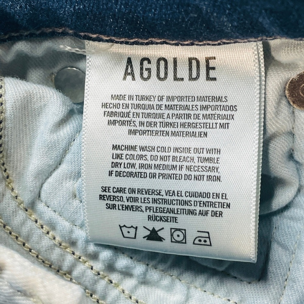 AGOLDE Sophie High Rise Skinny Jeans Womens 28 Blue Raw Hem Stretch A018-3005 - Picture 7 of 12